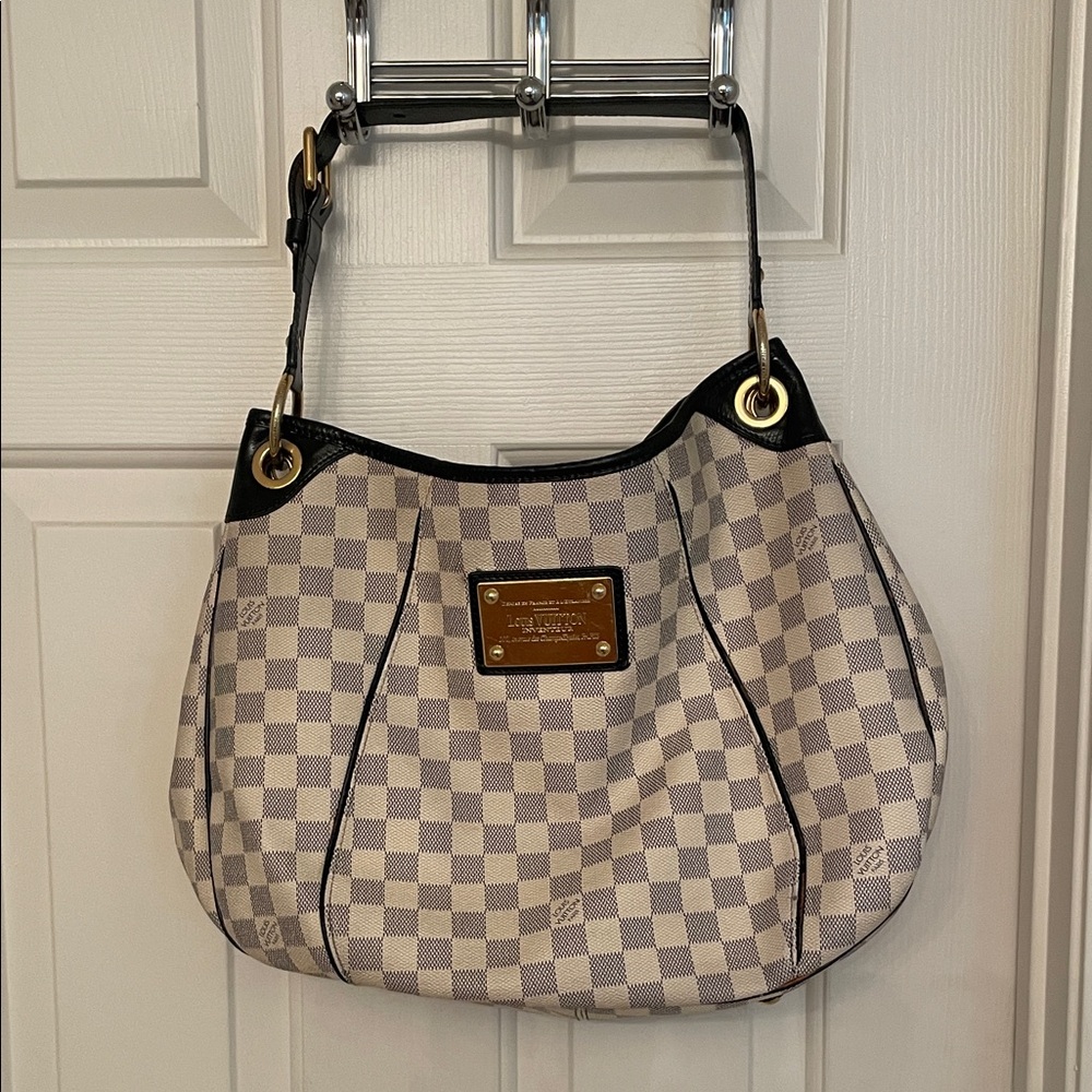 Reposhed - Louis Vuitton painted black (White and Tan) Shoulder Bag